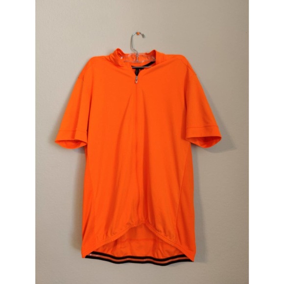 Unbranded Other - Orange Cycling Biking Jersey Shirt Full Zip Mens XL Athletic Pockets Has Stains